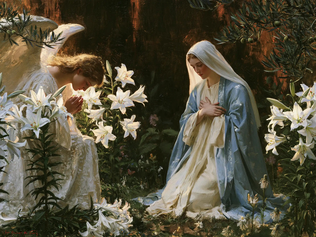 The Annunciation — The Meeting behind the Tall Flowers