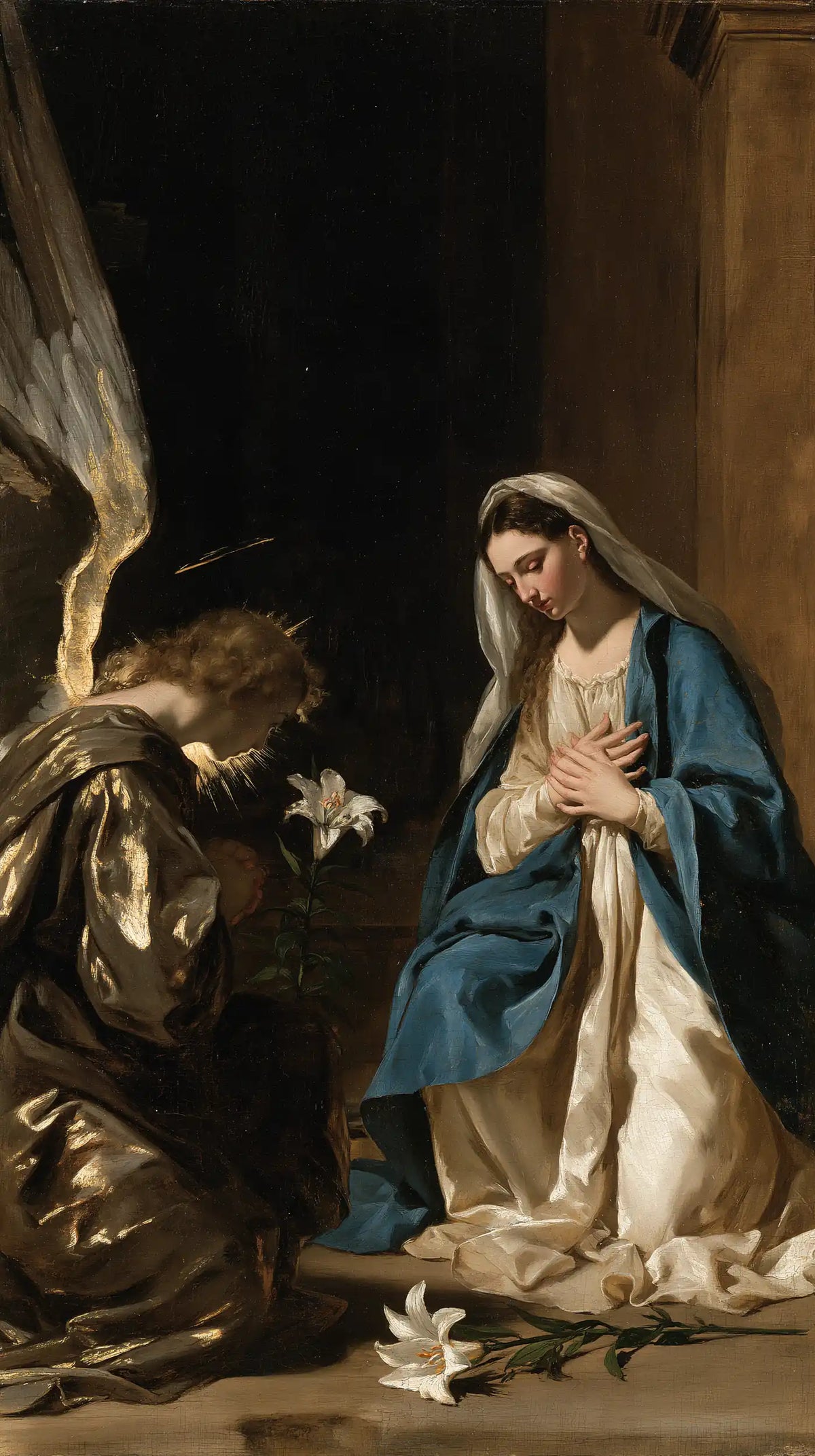 The Annunciation — White Radiance at the Foot of the Dark Mantle