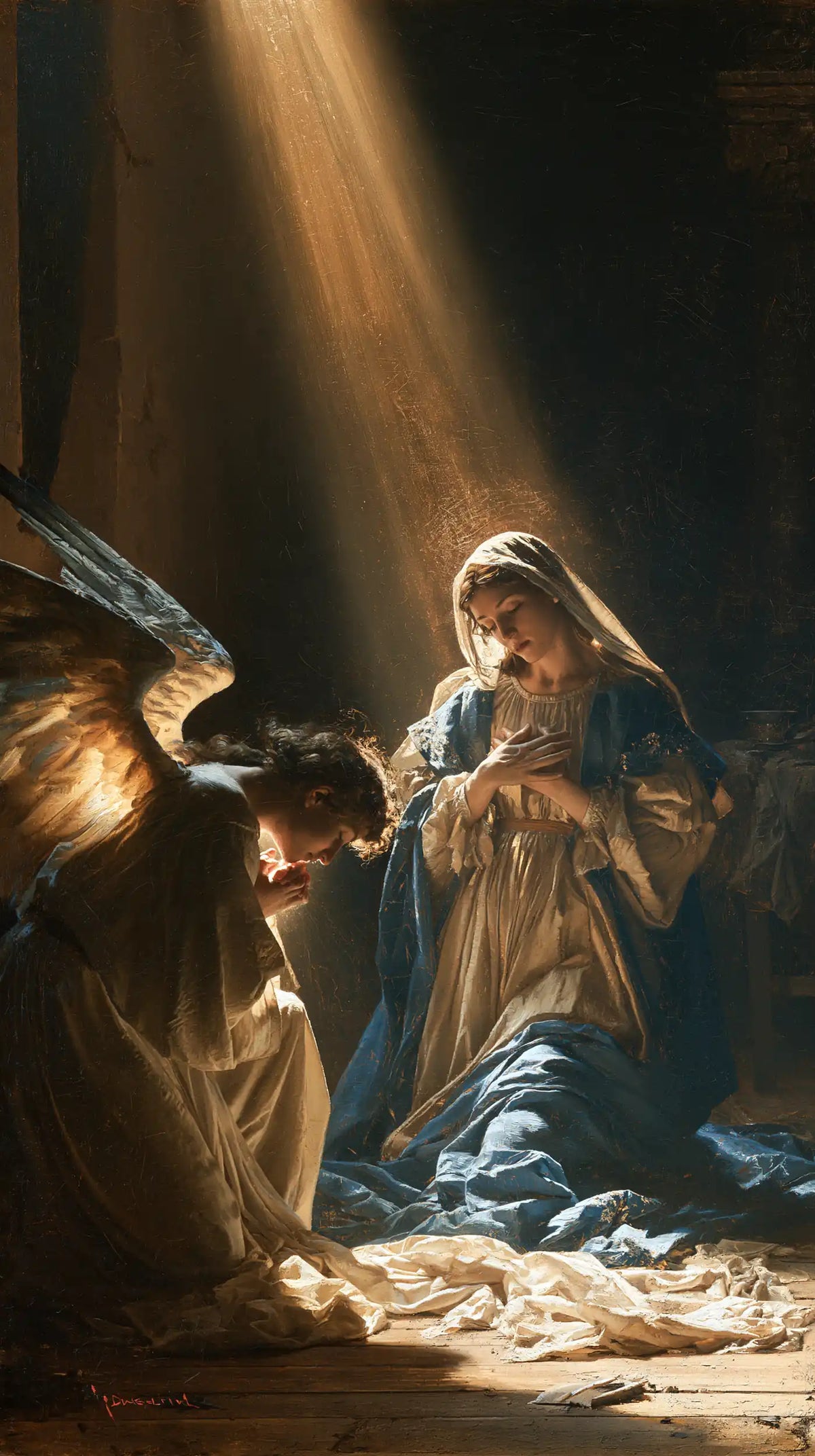 The Annunciation — Prayer above the Scattered Cloth