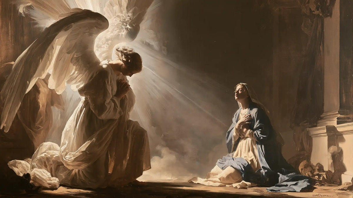 The Annunciation — Luminous Breath between the Columns