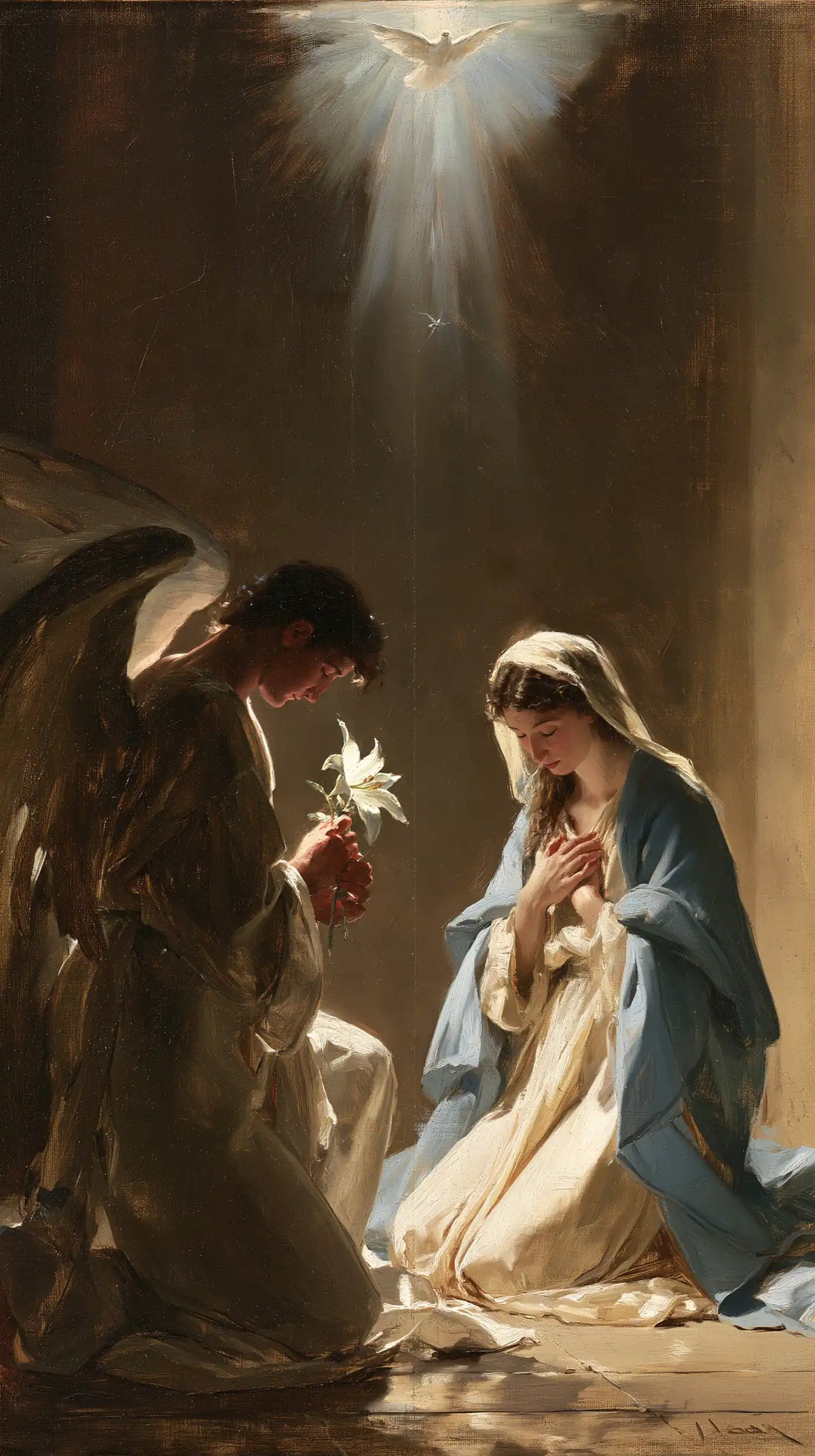 The Annunciation — The Lily beneath the White Descent