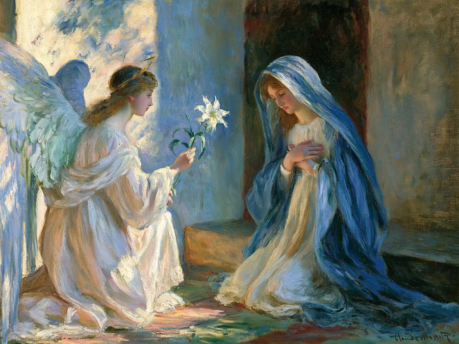 Annunciation in a Meadow of Lilies – Impressionist Art · Landscape