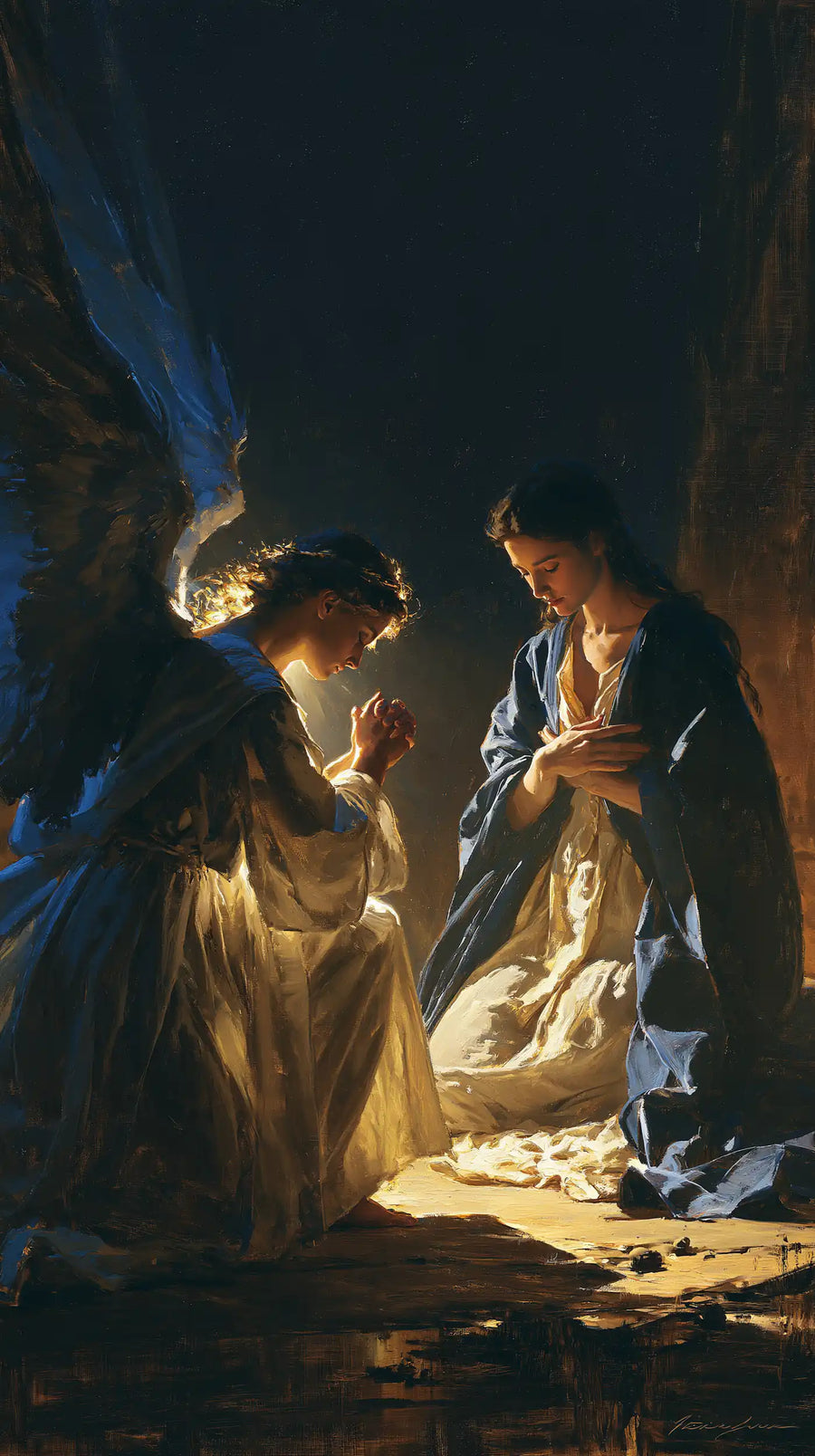 The Annunciation - Midnight Blue Chiaroscuro · Portrait n° 2