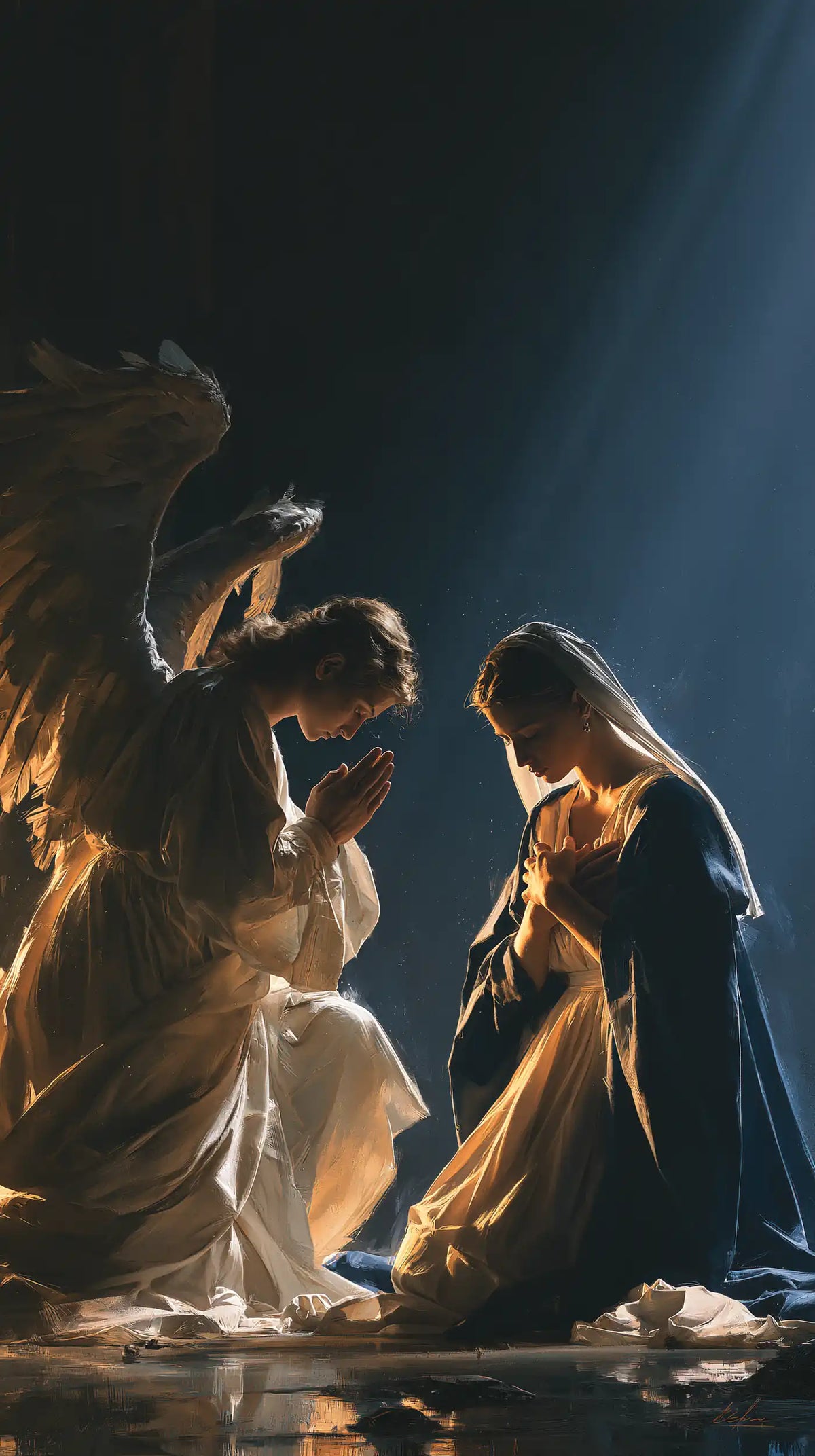 The Annunciation — Prayer beneath the Sapphire Ray