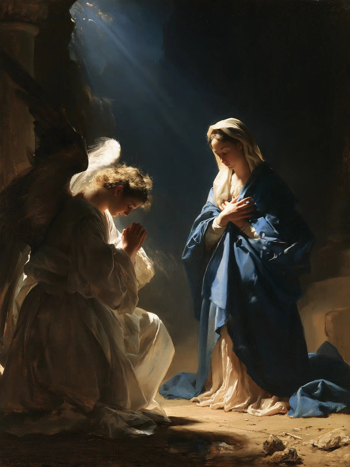 The Annunciation — The Tall Figure in the Night-Colored Mantle