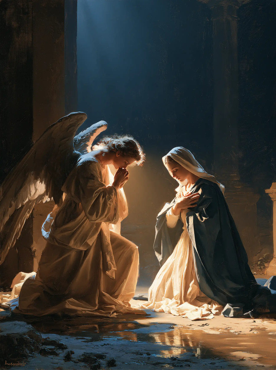 The Annunciation - Midnight Blue Chiaroscuro · Portrait n° 18