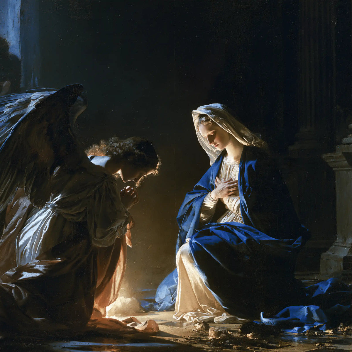 The Annunciation — The Cobalt Mantle beside the Glow
