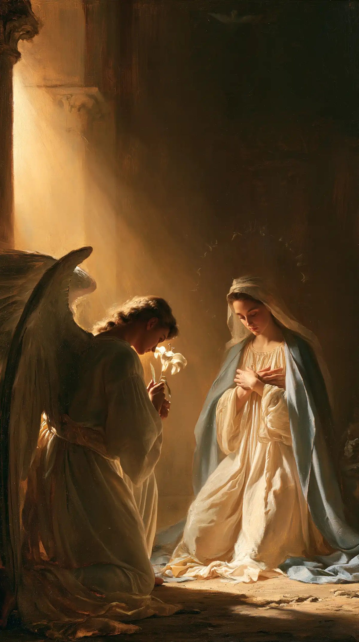 The Annunciation — Welcome beneath the Column of Radiance