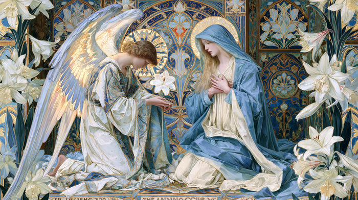 The Annunciation — The Garden in Opalescent Hues
