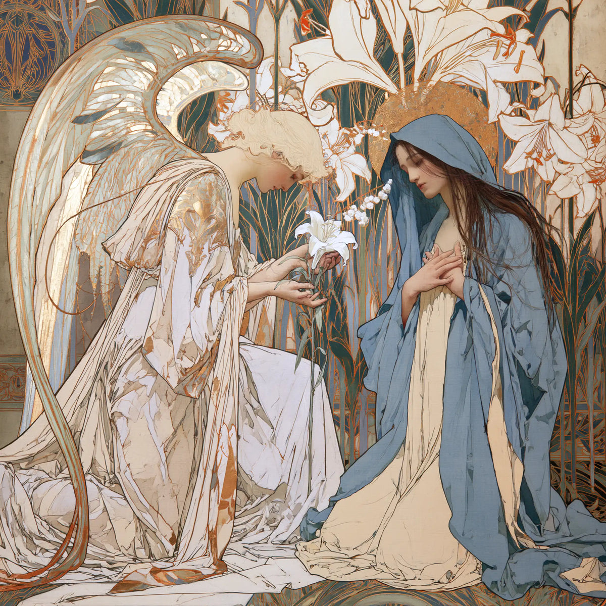 The Annunciation — The Flower in the Rose-Lined Garden