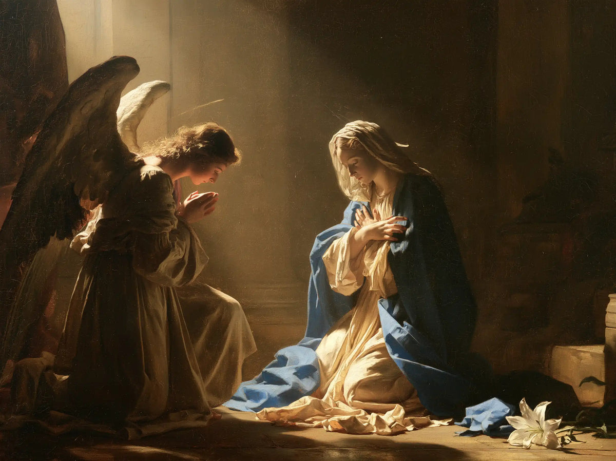 The Annunciation — The Fallen Lily beside Golden Folds