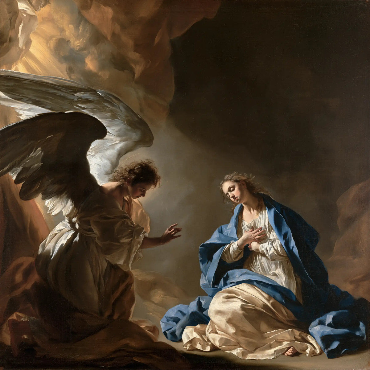 The Annunciation — The Palm and the Folds of Light