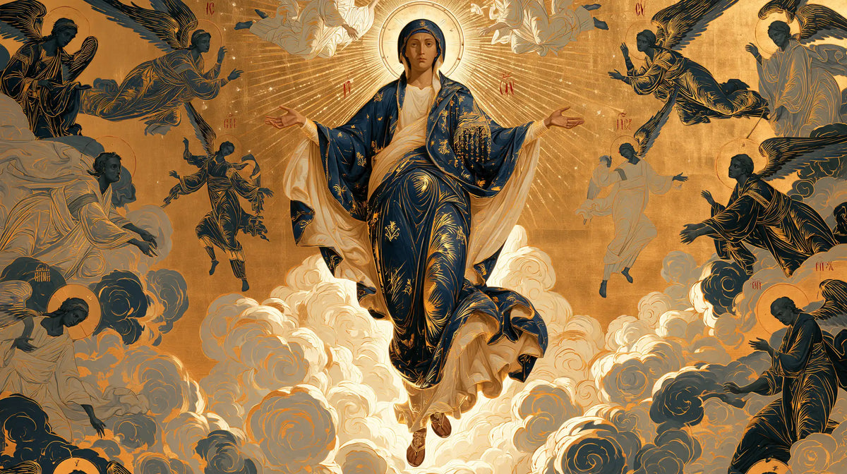 The Assumption of Mary — The Embroidered Mantle in the Gold of Wings