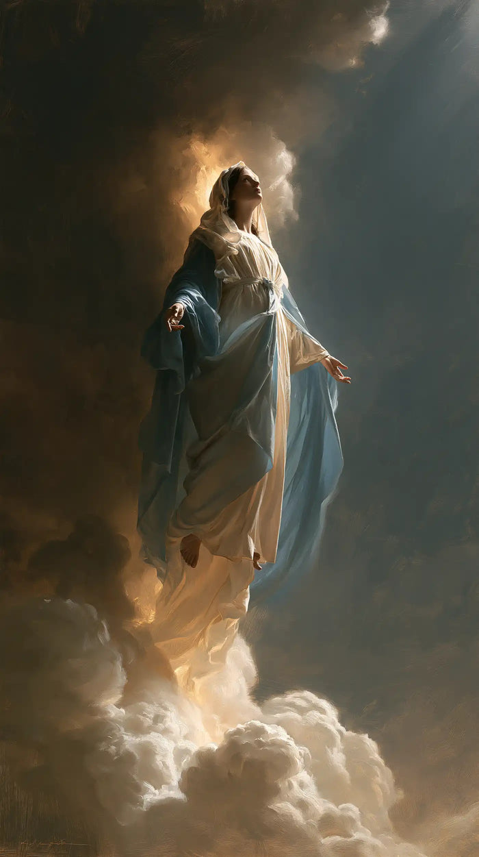 The Assumption of Mary — The Gaze at the Threshold of the Blue-Grey Sky