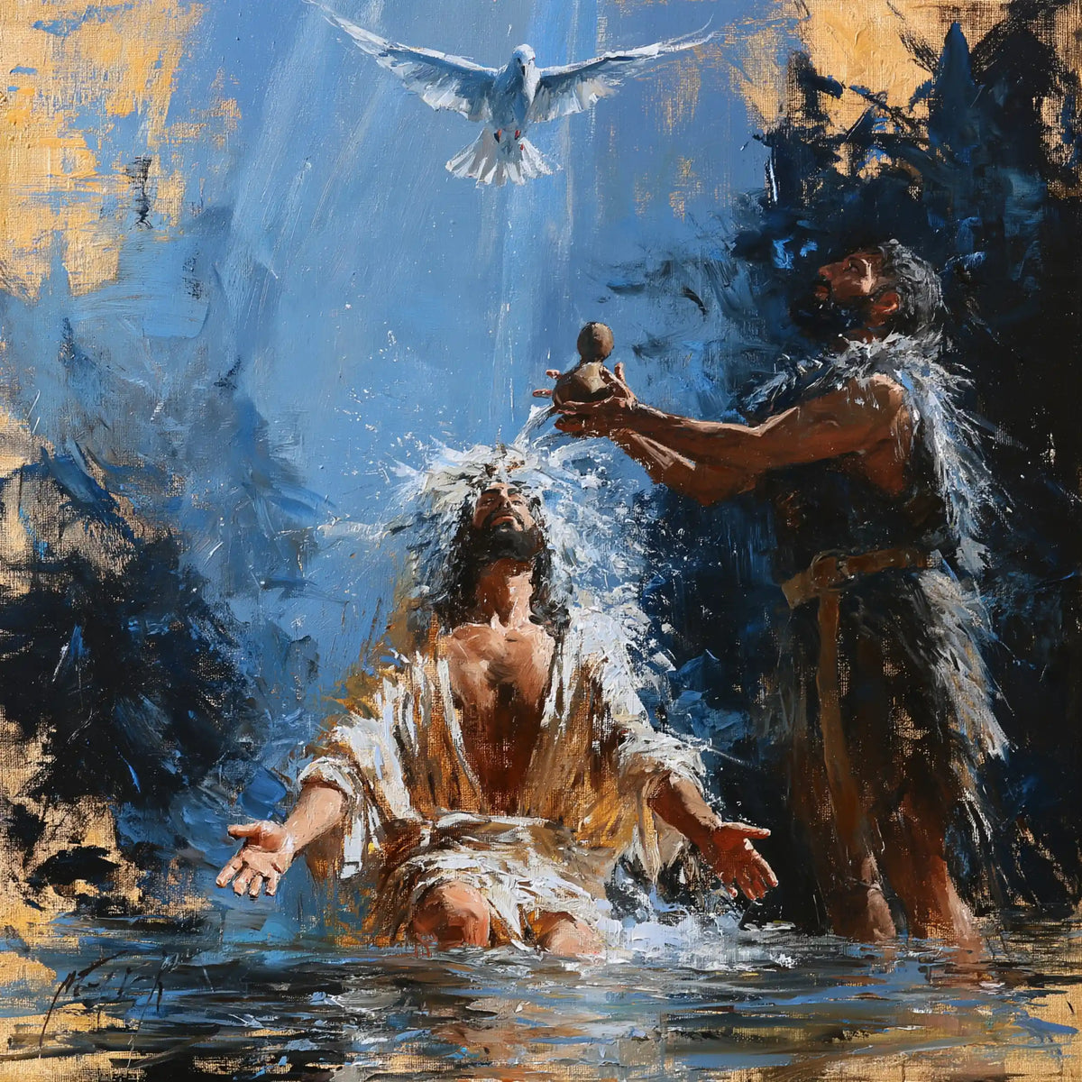 The Baptism of Jesus – Expressionist · Kneeling in the Jordan · Square no. 1