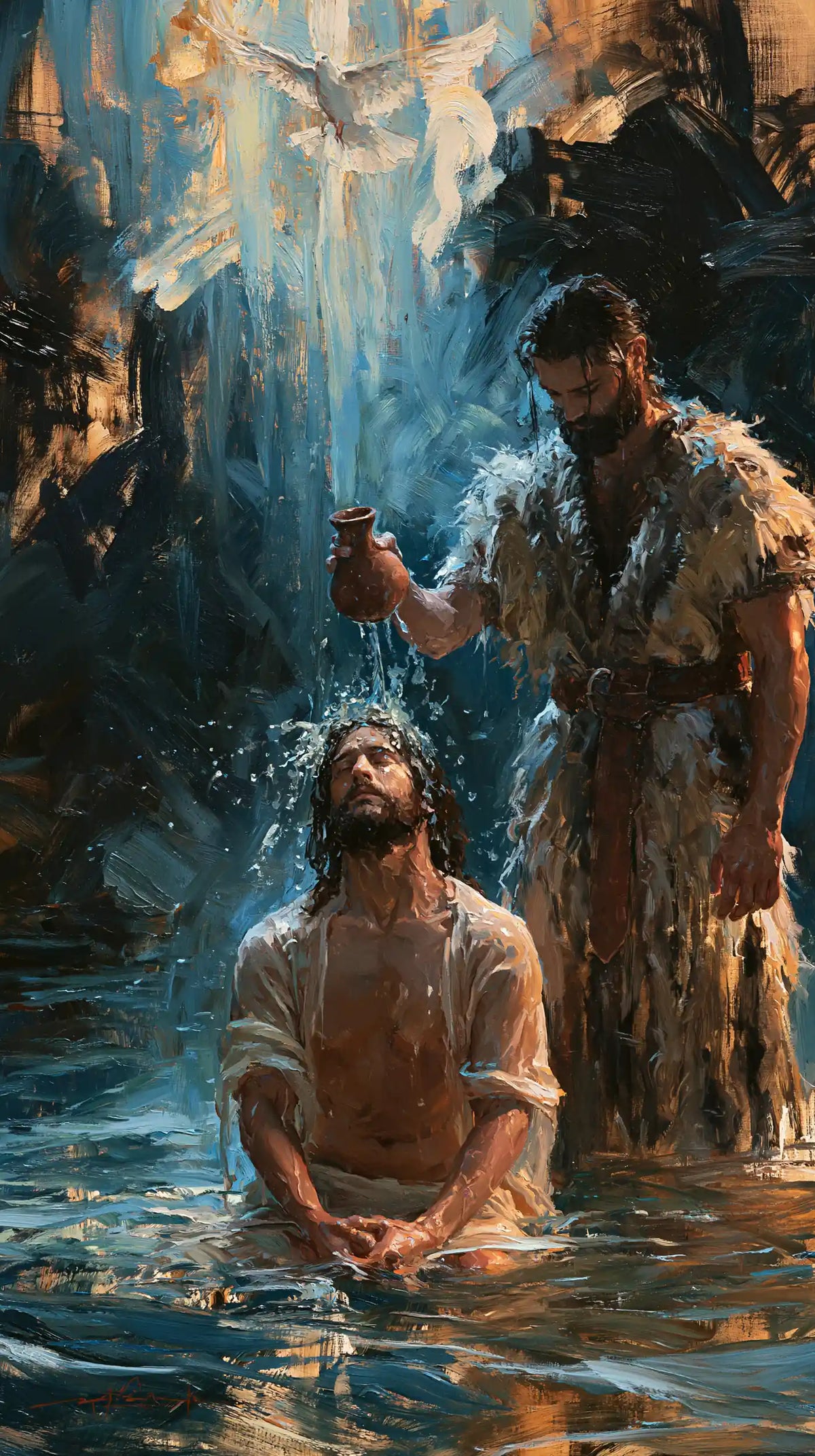 The Baptism of Jesus – Expressionist · Kneeling in the Jordan · Portrait no. 3