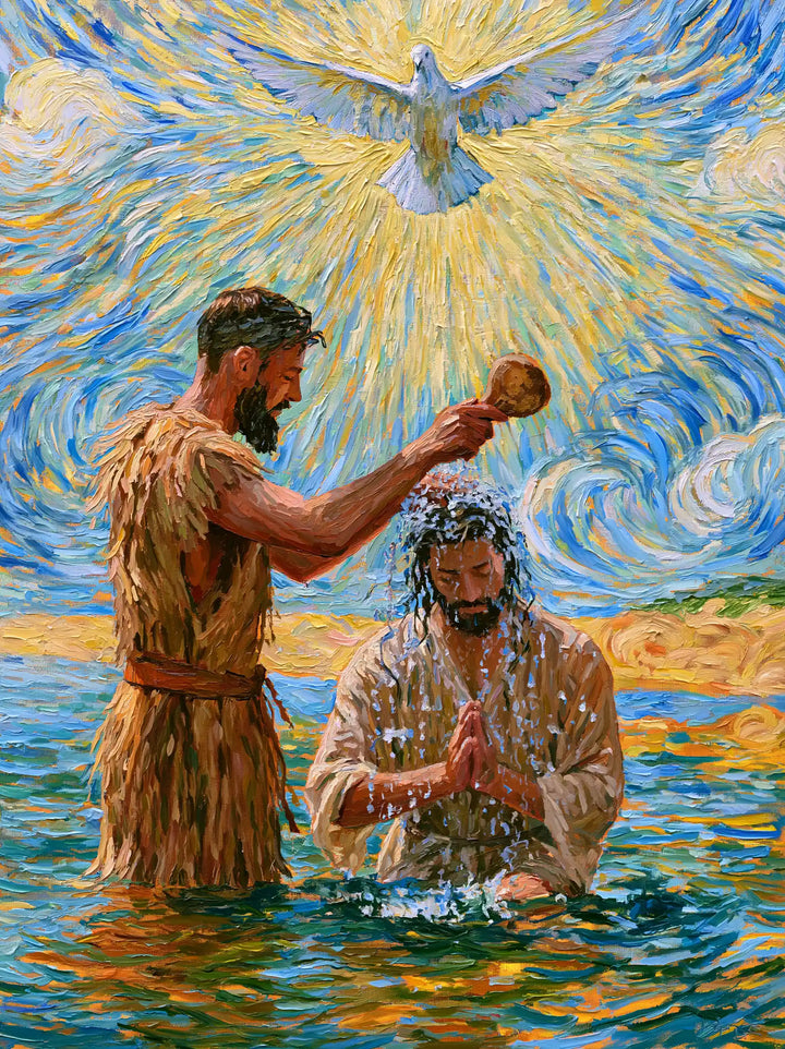 The Baptism of Jesus – Post-Impressionist · Kneeling in the Jordan · Portrait no. 9