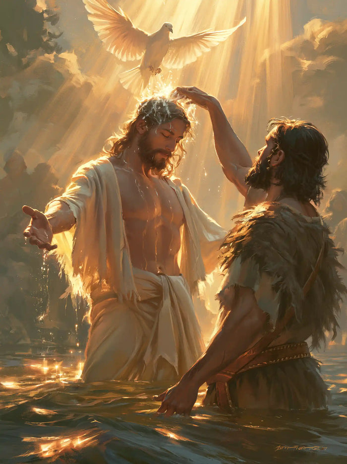 The Baptism of Jesus – Sacred Gold · Standing in the Jordan · Portrait no. 7
