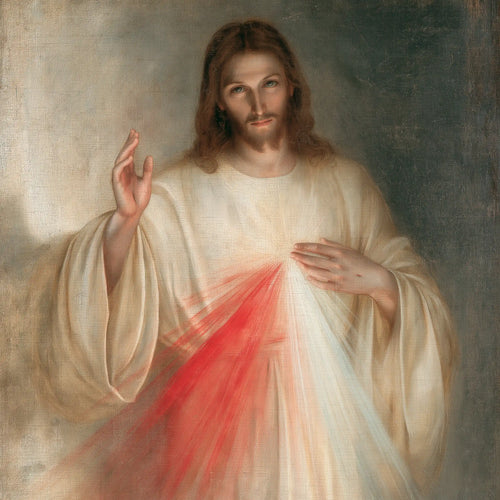 Divine Mercy Jesus in Florentine Renaissance style in Florentine Renaissance style, square Christian artwork no. 1