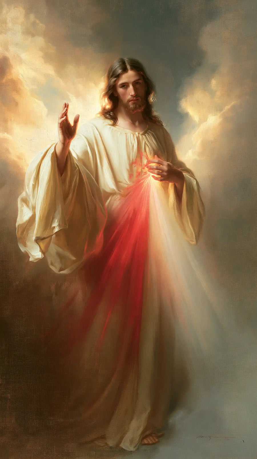 Divine Mercy Jesus - Jesus upon the Clouds · Portrait n° 3