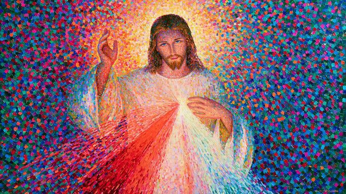 Divine Mercy Jesus – Pointillist & Neo-Impressionist · Landscape no. 5