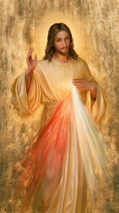 Divine Mercy Jesus — The Presence Among Crumpled Gleams
