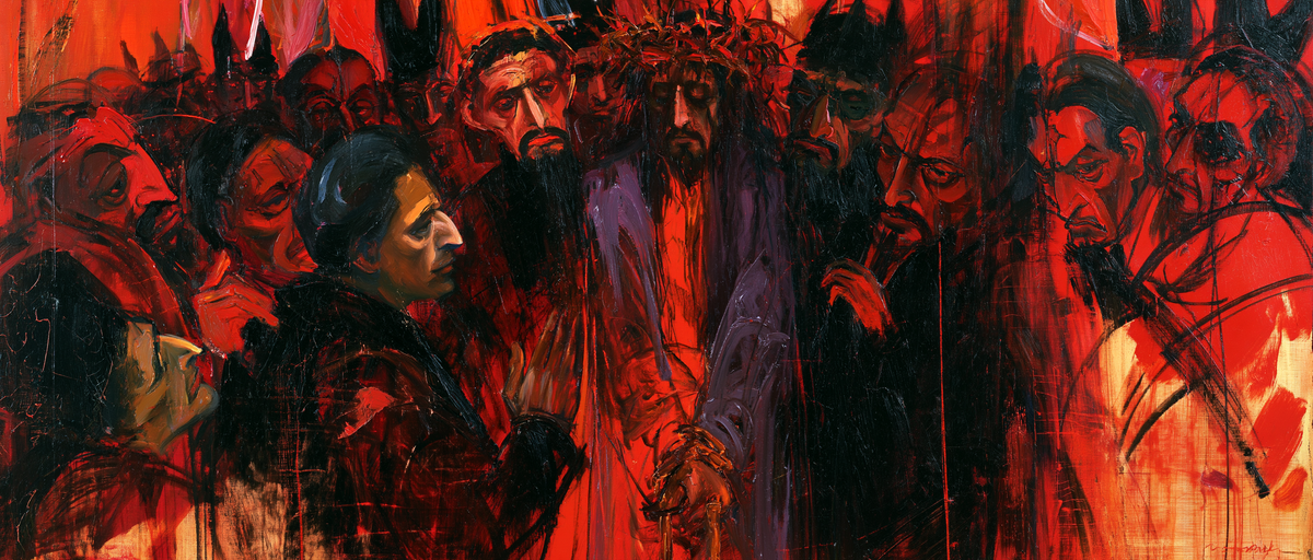 Ecce Homo — The Crown Amid Scarlet Drips