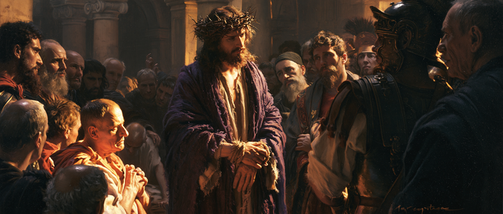 Ecce Homo — The Crown Above Reflective Gazes
