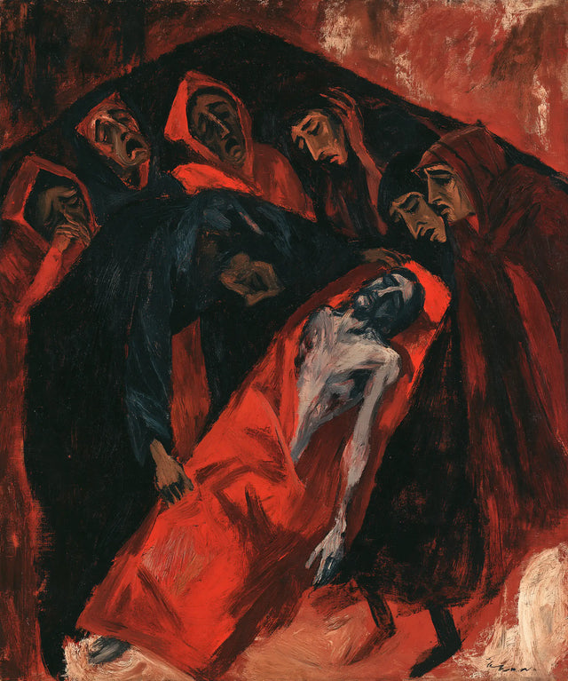 The Entombment of Jesus Christ — The Descent in the Vermilion Mantle