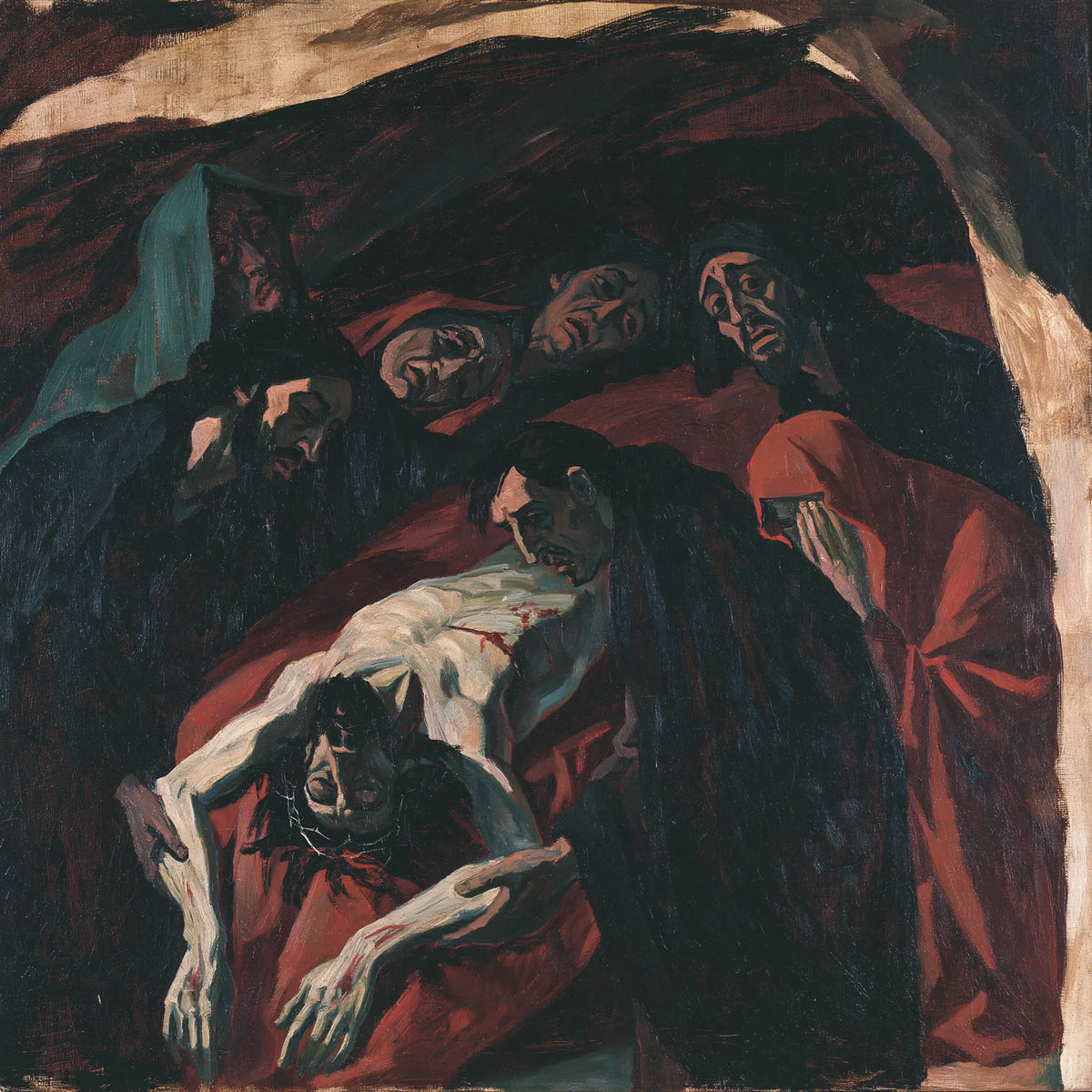 The Entombment of Jesus Christ — The Body Inclined Beneath the Red Vault