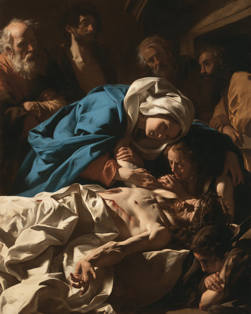 Entombment of Jesus Christ in Intimate Mourning style, portrait Christian artwork no. 9
