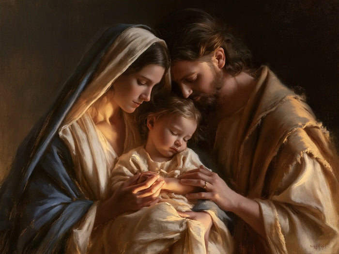The Holy Family — Slumber Beneath Two Gazes
