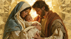 The Holy Family — Light in Shards Around Them
