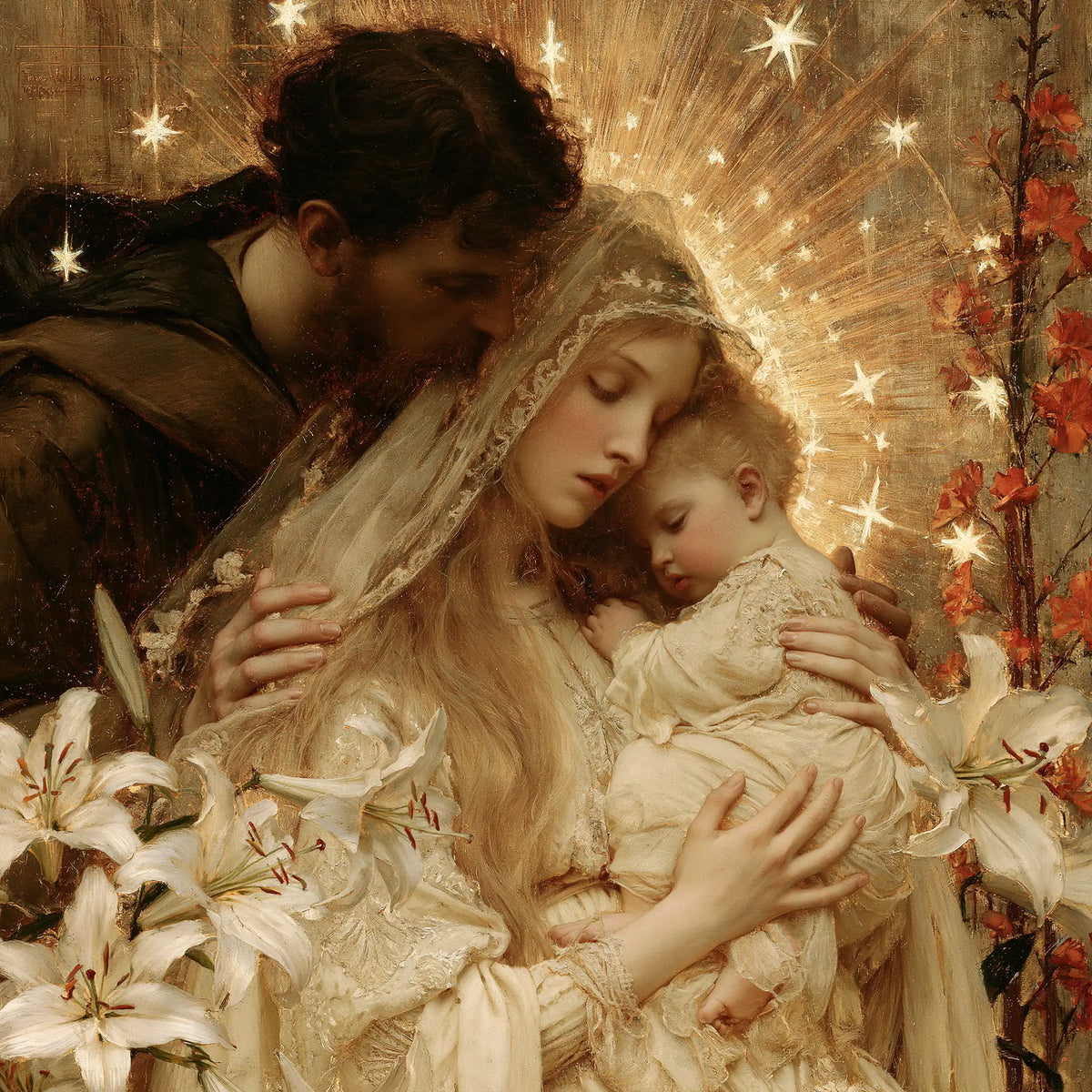 The Holy Family — The Refuge Beneath the Lace Veil