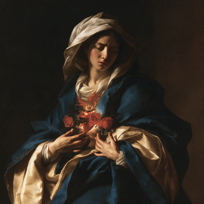 Immaculate Heart of Mary - Caravaggio Tenebrism · Square n° 8