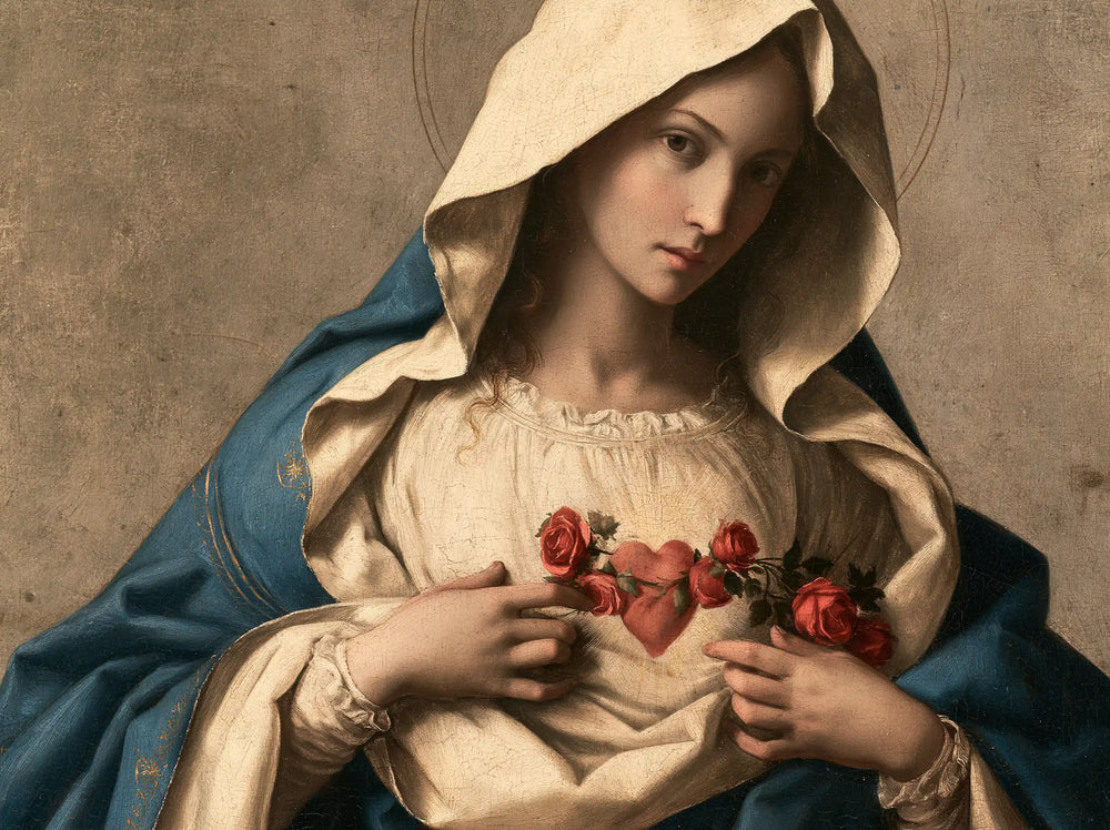 the Immaculate Heart of Mary in Florentine Renaissance style in Florentine Renaissance style, landscape Christian artwork no. 8
