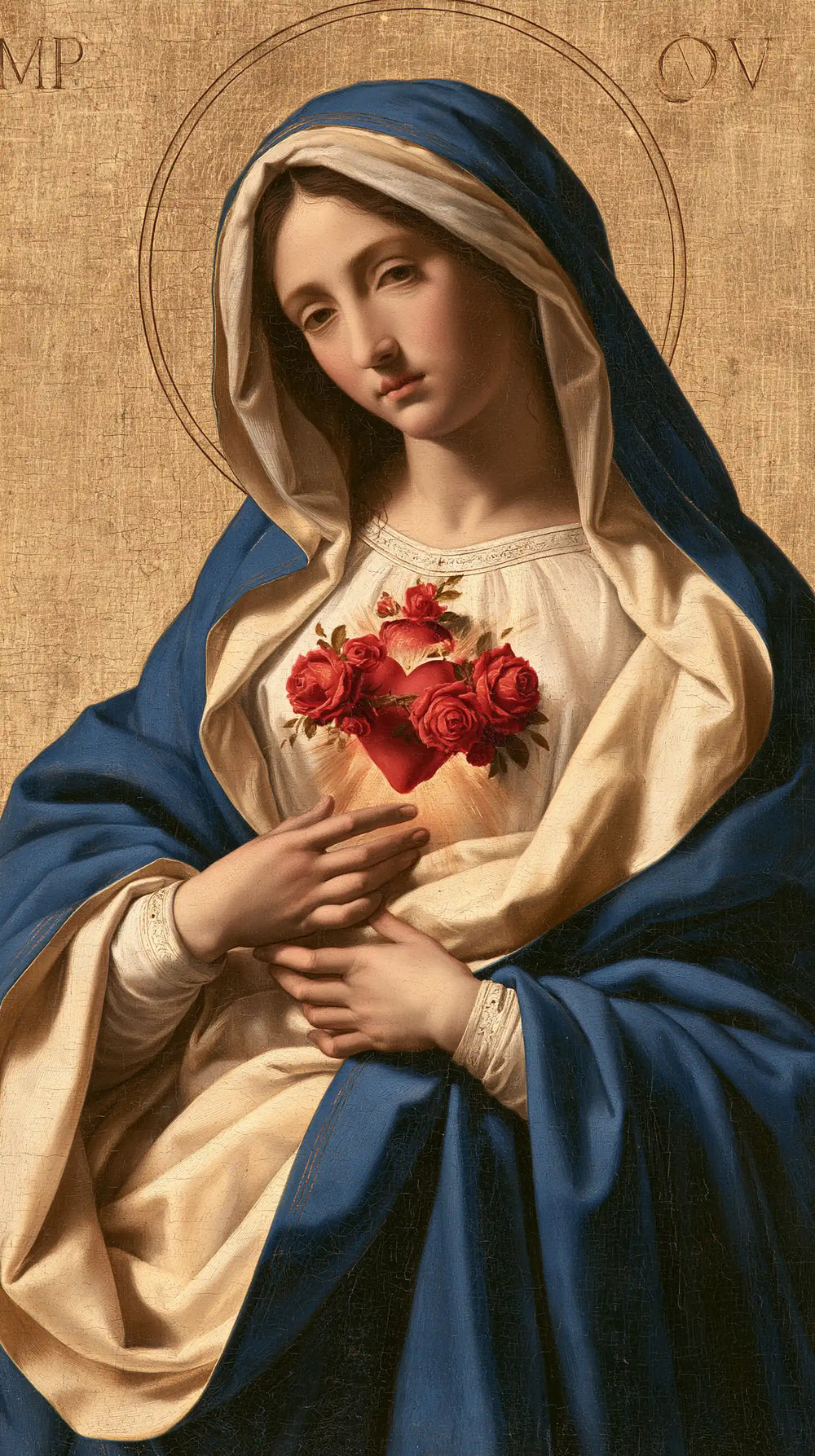 the Immaculate Heart of Mary in Florentine Renaissance style in Florentine Renaissance style, portrait Christian artwork no. 7