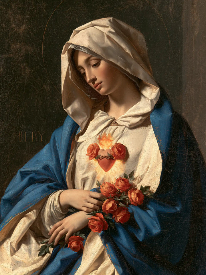 The Immaculate Heart of Mary — Roses Resting Against the Wrist