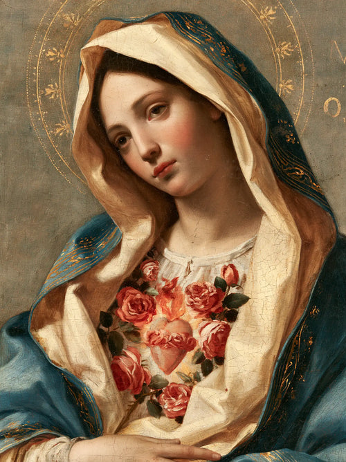 the Immaculate Heart of Mary in Florentine Renaissance style in Florentine Renaissance style, portrait Christian artwork no. 22