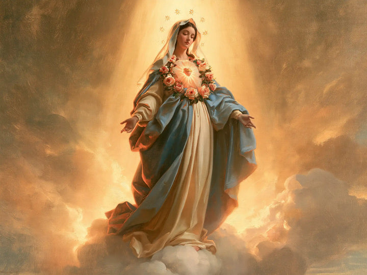 Immaculate Heart of Mary - Mary upon the Clouds with the Immaculate Heart · Landscape n° 5