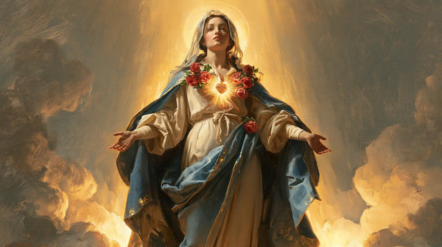 Immaculate Heart of Mary - Mary upon the Clouds with the Immaculate Heart · Landscape n° 12