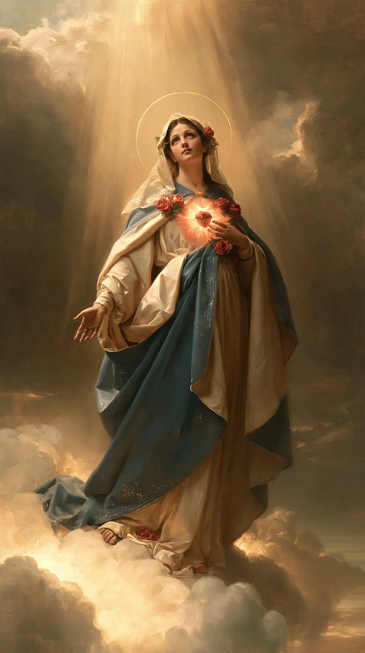 Immaculate Heart of Mary - Mary upon the Clouds with the Immaculate Heart · Portrait n° 7