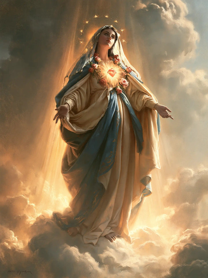 Immaculate Heart of Mary - Mary upon the Clouds with the Immaculate Heart · Portrait n° 17