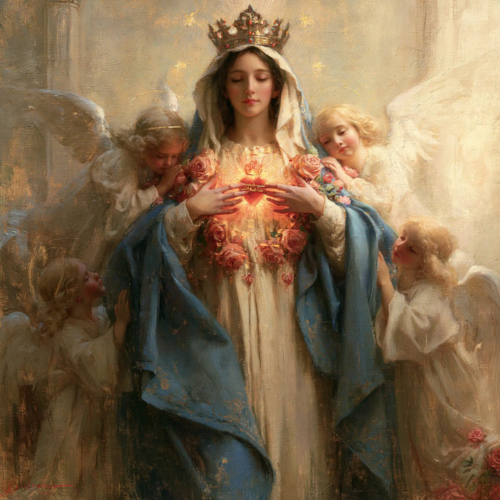 Immaculate Heart of Mary - Mary Surrounded by Angels · Square n° 4