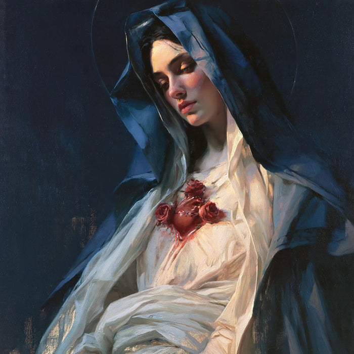 The Immaculate Heart of Mary — Pale Rest in Azure Shadow