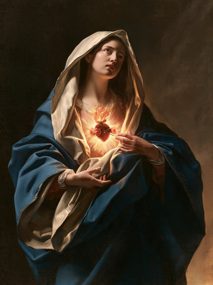 The Immaculate Heart of Mary — The Offered Palm Beneath the Skyward Gaze
