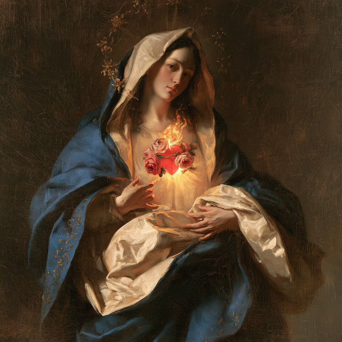 The Immaculate Heart of Mary — Resting Palms Beneath the Flowering Flame