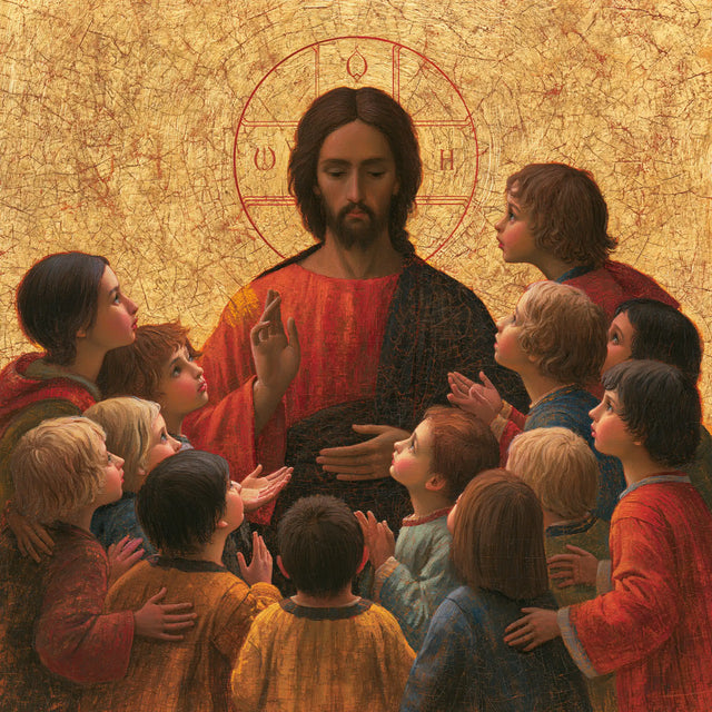 Jesus and the Children — The Lowered Gaze in the Peaceful Circle