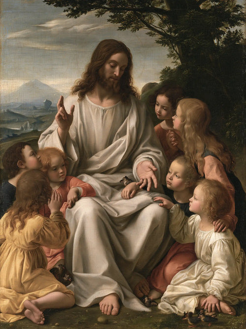 Jesus with children in Florentine Renaissance style in Florentine Renaissance style, portrait Christian artwork no. 15