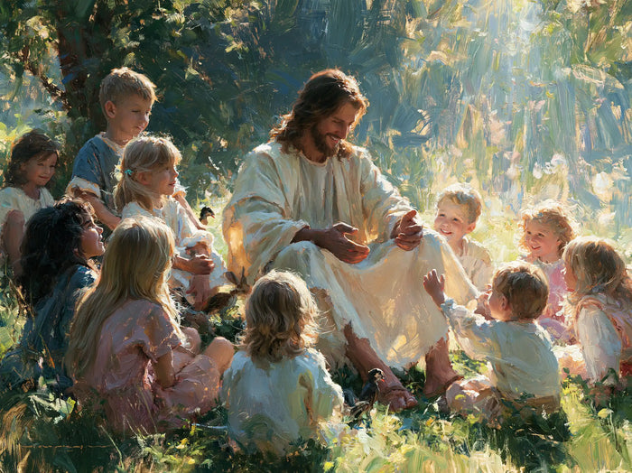 Jesus and the Children — The Circle beneath the Leafy Rays